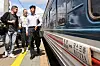 The Pyongyang to Moscow passenger train arrives at Yaroslavsky railway station. [TASS/YONHAP]