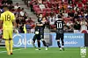 Korea's Lee Kang-in, center left, celebrates scoring a goal with Joo Min-kyu during a 2026 World Cup qualifier against Singapore at the Singapore National Stadium in Singapore on Thursday. [NEWS1]