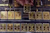 Gold bars are on display at a gold exchange office in Seoul on Oct. 2. [NEWS1]