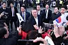 President Yoon Suk Yeol greets supporters as he arrives in front of the presidential residence in Hannam-dong, Yongsan District, central Seoul, on March 8. He was released from the Seoul Detention Center in Uiwang, Gyeonggi, some 52 days after he was first taken into custody. [NEWS1]