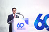 Huons Group Chairman Yoon Sung-tae delivers congratulatory remarks during the group's 60th anniversary celebrations ceremony held at headquarters in Pangyo, Seongnam, on July 11. [HUONS GROUP]