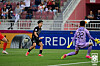 Eom Ji-sung, left, shoots during a match against China during the U-23 Asian Cup in Doha, Qatar on April 19. [KFA]