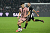 Paris Saint-Germain midfielder Lee Kang-in controls the ball during the Ligue 1 match against Angers at the Raymond-Kopa Stadium in Angers, France, on Saturday. [AFP/YONHAP]