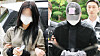 A woman surnamed Yang facing blackmail charges for trying to extort money from Son Heung-min, left, and a man surnamed Yong appear for a pretrial detention hearing at the Seoul Central District Court in southern Seoul on May 17. [NEWS1]