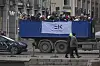 Finnish final-year high school students paraded through downtown as part of the traditional annual Penkkarit in the center of Helsinki, Finland, on March 15. [AP/YONHAP]