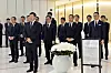 Lotte Chairman Shin Dong-bin and other executives attended a memorial ceremony for the fourth anniversary of founder Shin Kyuk-ho's passing at Lotte World Tower in southern Seoul on Thursday. [LOTTE CORPORATION]