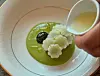 Watercress, mackerel, Jerusalem artichoke and chia seed dish at Gigas in Jung District, central Seoul [SCREEN CAPTURE]