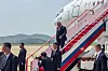 Sergei Shoigu, Secretary of the Security Council of Russia, steps off his plane at Pyongyang International Airport on June 17. [YONHAP]
