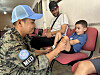A soldier deployed to the Dongmyeong unit in Lebanon provides medical support in a photo provided by the Korean Joint Chiefs of Staff on Oct. 4. [YONHAP]