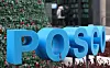 Posco's logo is shown at the company's offices in Gangnam District, southern Seoul. [YONHAP]