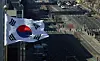 Korea's national flag, Taegeukgi, flutters in Songpa District in southern Seoul on March 1. [NEWS1]