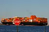A cargo ship sits outside of the Port of Elizabeth marine terminal seen from Bayonne, New Jersey, on April 9. [REUTERS/YONHAP]