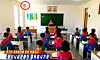 A CCTV camera at the top corner of a dance hall in Songga Senior Middle School in Pyongyang [YONHAP]