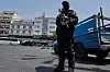 A member of Iran's Revolutionary Guard stands guard at Enqelab-e-Eslami square in downtown Tehran, Iran on June 24. [AP/YONHAP]