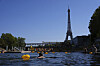 People swim in the Seine river on Aug. 11 in Paris, France. [AP/YONHAP]
