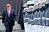 U.S. President Donald Trump arrives to deliver the commencement address at the 2025 graduation ceremony at the US Military Academy in West Point, New York, on May 24. [AFP/YONHAP]