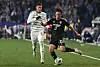 Ulsan HD fullback Lee Myung-jae, right, in action during the 2023-24 AFC Champions League quarterfinal against Jeonbuk Hyundai Motors at Munsu Football Stadium in Ulsan on March 12, 2024. [NEWS1]