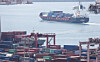 A container ship loaded with cargo departs from Busan Port on May 10, 2023. [YONHAP]