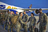 This photo, taken from the U.S. Forces Korea website, shows the soldiers of 2nd Battalion, 1st Air Defense Artillery Regiment, 35th Air Defense Artillery Brigade being greeted by Eighth Army and 35th ADA leaders as they deplane at Osan Air Base, south of Seoul, on Oct. 30. [U.S. FORCES KOREA]