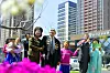North Koreans are seen at a newly built apartment complex in Pyongyang in this file photo, released by the Korean Central News Agency on April 27, 2025. [NEWS1]