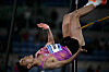 High jumper Woo Sang-hyeok competes in the men's high jump event of the Diamond League athletics meeting at the Olympic stadium in Rome on June 6. [AFP/YONHAP]