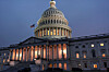 The Capitol is seen at dusk in Washington, Sept. 30. 2025. [AP/YONHAP]