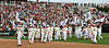 The Kia Tigers celebrate after winning the 2024 KBO pennant at Incheon SSG Landers Field in Incheon on Tuesday.  [NEWS1]
