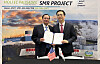 Hyundai Engineering & Construction CEO Lee Han-woo, right, and Holtec International CEO Kris Singh pose for a photo at the signing ceremony for the two companies' expanded partnership in the U.S. state of Michigan on Feb. 25. [HYUNDAI ENGINEERING & CONSTRUCTION]