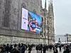 An Olympic-themed outdoor advertisement by Samsung Electronics is on display at the Duomo di Milano in Italy. [SAMSUNG ELECTRONICS]