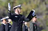 Lee Jee-ho takes an oath during the commissioning ceremony. [YONHAP]