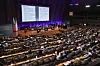 Delegates at the 47th session of the World Heritage Committee at Unesco headquarters in Paris adopt Decision 15, confirming Busan as the host city for the 48th session in 2026, on July 15. [NEWS1]
