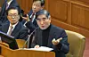 Former Defense Minister Kim Yong-hyun speaks during the fourth hearing of President Yoon Suk Yeol's impeachment trial at the Constitutional Court in Jongno District, central Seoul, on Jan. 23. The hearing marked Kim's first public appearance since he was arrested on Dec. 8 for his alleged role in executing Yoon's martial law decree. [CONSTITUTIONAL COURT]