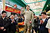 Democratic Party presidential candidate Lee Jae-myung, center, visits a traditional market in Jeungpyeong County on May 6. [YONHAP]