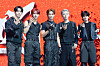 Boy band NOWZ poses for photos during a press showcase for its first EP ″Ignition″ at the Yes24 Live Hall in eastern Seoul on July 9. [DANIELA GONZALEZ PEREZ]