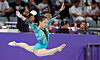 Korea's Lim Su-min takes bronze in the women's floor exercise final at the 19th Asian Games in Hangzhou, China on Friday. [YONHAP]