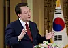 President Yoon Suk Yeol speaks during an interview with public broadcaster KBS at the presidential office in Seoul on Feb. 4. The interview was aired on Feb. 7, ahead of the Lunar New Year holiday. [PRESIDENTIAL OFFICE]
