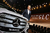 Daimler CEO Ola Kaellenius stands next to the new electric GLC-Car ahead of the IAA auto show in Munich, Germany, Sept. 7. [REUTERS/YONHAP]