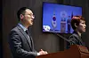 Conservative People Power Party Rep. Kim Sang-wook speaks at a press conference held in Yeouido, western Seoul, on Tuesday. [YONHAP]