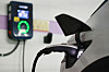 An EV charges at a charging station in central Soul on May 9. [YONHAP]