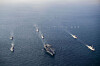 Warships of South Korea, the United States and Japan take part in the trilateral Freedom Edge exercise in international waters south of South Korea's southern resort island of Jeju on Nov. 13, 2024. [NEWS1]