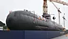 The ROKS Jang Yeong-sil, the first 3,600-ton submarine of the Jang Bogo-III Batch-II class, is on display at Hanwha Ocean’s Geoje shipyard in Geoje, South Gyeongsang on Oct. 21. [NEWS1]