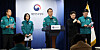 Second Vice Health Minister Park Min-soo, center, speaks in a press briefing held at Government Complex Seoul in Jongno District, downtown Seoul, on Wednesday. [NEWS1]