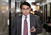 Rep. Yoon Sang-hyun heads to a meeting at the National Assembly complex in Yeouido, western Seoul, on Tuesday. [NEWS1]