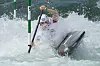 Marjorie Delassus of France competes in the women's canoe single finals at the in Vaires-sur-Marne, France on Wednesday. [AP/YONHAP]