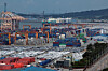 Export-bound containers are stacked at Pyeongtaek Port in Gyeonggi on Aug. 17. [NEWS1]