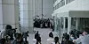 The scene where Director Hong is surrounded by reporters was shot at the main hall of Inha University in Michuhol District, Incheon. [NETFLIX]