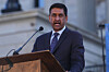 Rep. Ro Khanna, a California Democrat, speaks at a Martin Luther King Jr. Day commemoration at the South Carolina Statehouse in Columbia, South Carolina, on Jan. 19.  [AP/YONHAP]