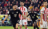 Kim Min-jae of Bayern Munich, left, celebrates scoring a goal during the German Bundesliga soccer match between FC Cologne and Bayern Munich, in Cologne, Germany, Jan. 14. [EPA/YONHAP]