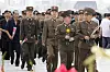 North Korean people, officers and soldiers of the Korean People's Army pay respect to the statues of former North Korean leaders Kim Il Sung and Kim Jong Il on Mansu Hill in Pyongyang, North Korea, on July 8, on the occasion of the 31st anniversary of demise of Kim Il Sung. [AP/YONHAP]