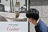A Cartier exterior advertisement hangs on a department store in Seoul on June 4. [YONHAP]